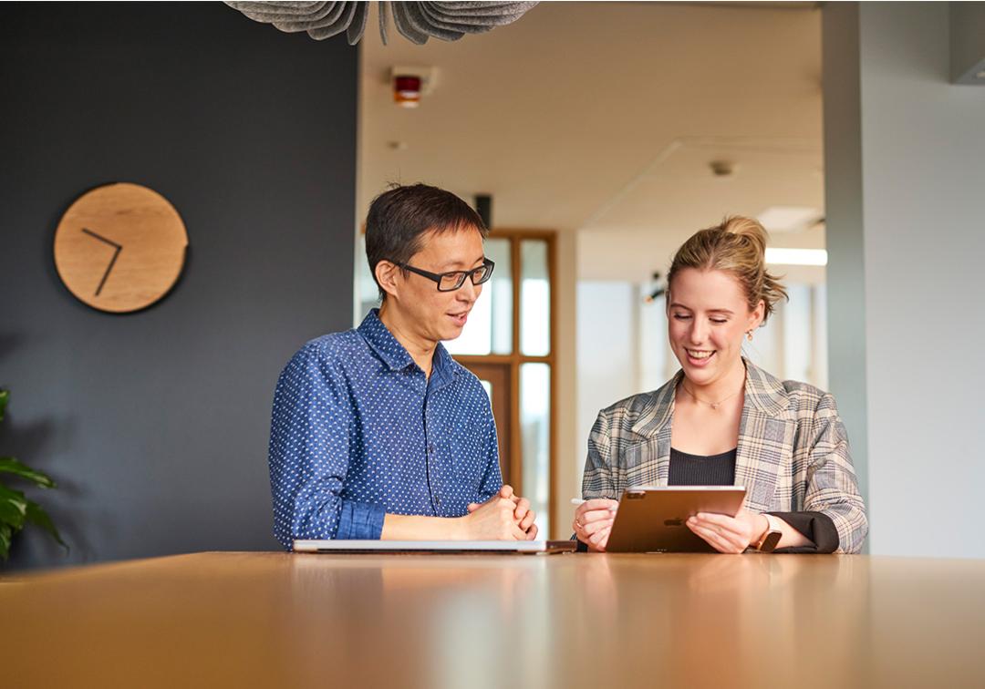 staff using a tablet